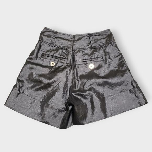 Marc by Marc Jacobs Black Satin Shorts High Rise Pleated Wide Leg Sz 2 Modern - Picture 3 of 11
